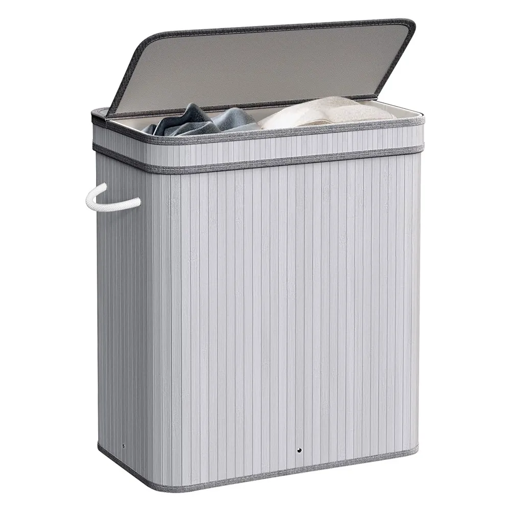 

Bamboo Laundry Hamper with Lid, 72L Laundry Basket with Handle & Removable Liner