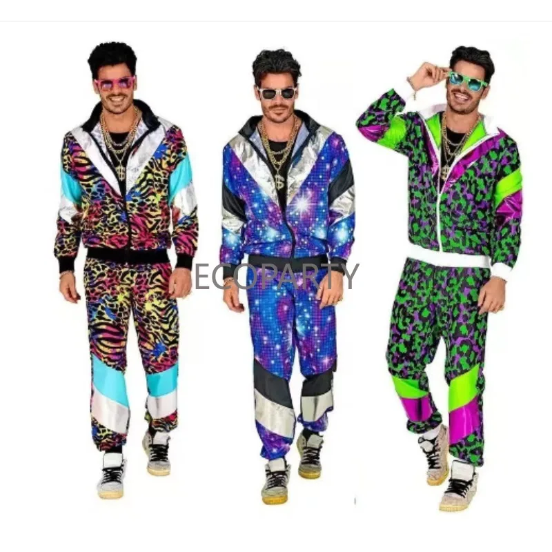 

Hippie Costumes Male Women Carnival Halloween Vintage Party Stage Clothing 80S Rock Disco Clothing Suit Cosplay Outfits Ecoparty