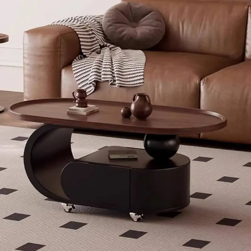 

Mobile Storage Coffee Tables Walnut Chinese Classy Space Saving Luxury Coffee Tables Wood Designer Mesa De Centro Sala Furniture