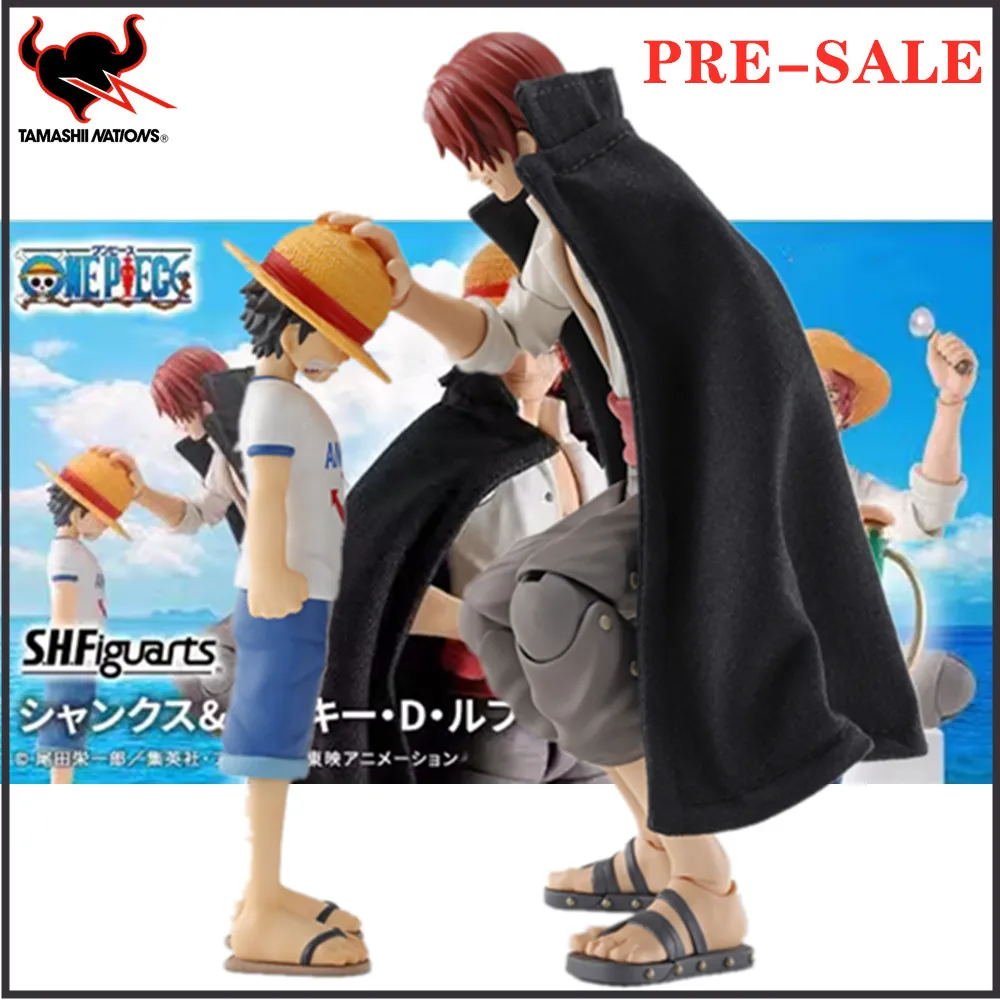 Original Anime Figure One Piece S.H.Figuarts Shanks Monkey D Luffy PVC Action Figure Collector Figurine Toys Doll 15cm Model