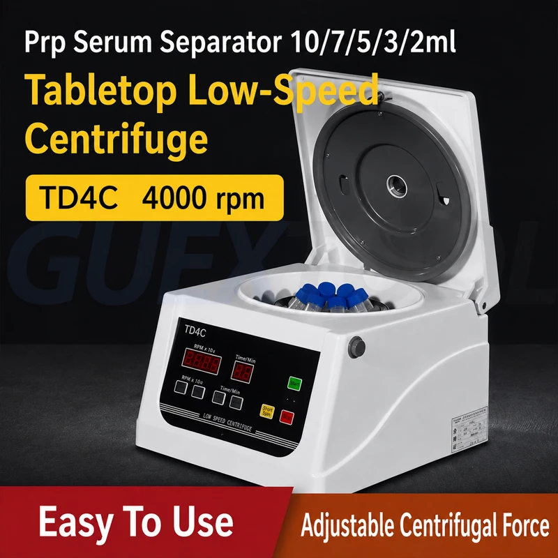 TD4C Digital Display Laboratory Centrifuge Low Speed 4000rpm 2150xg Brushless Motor 6 Rotators Separate Tools Lab Teaching