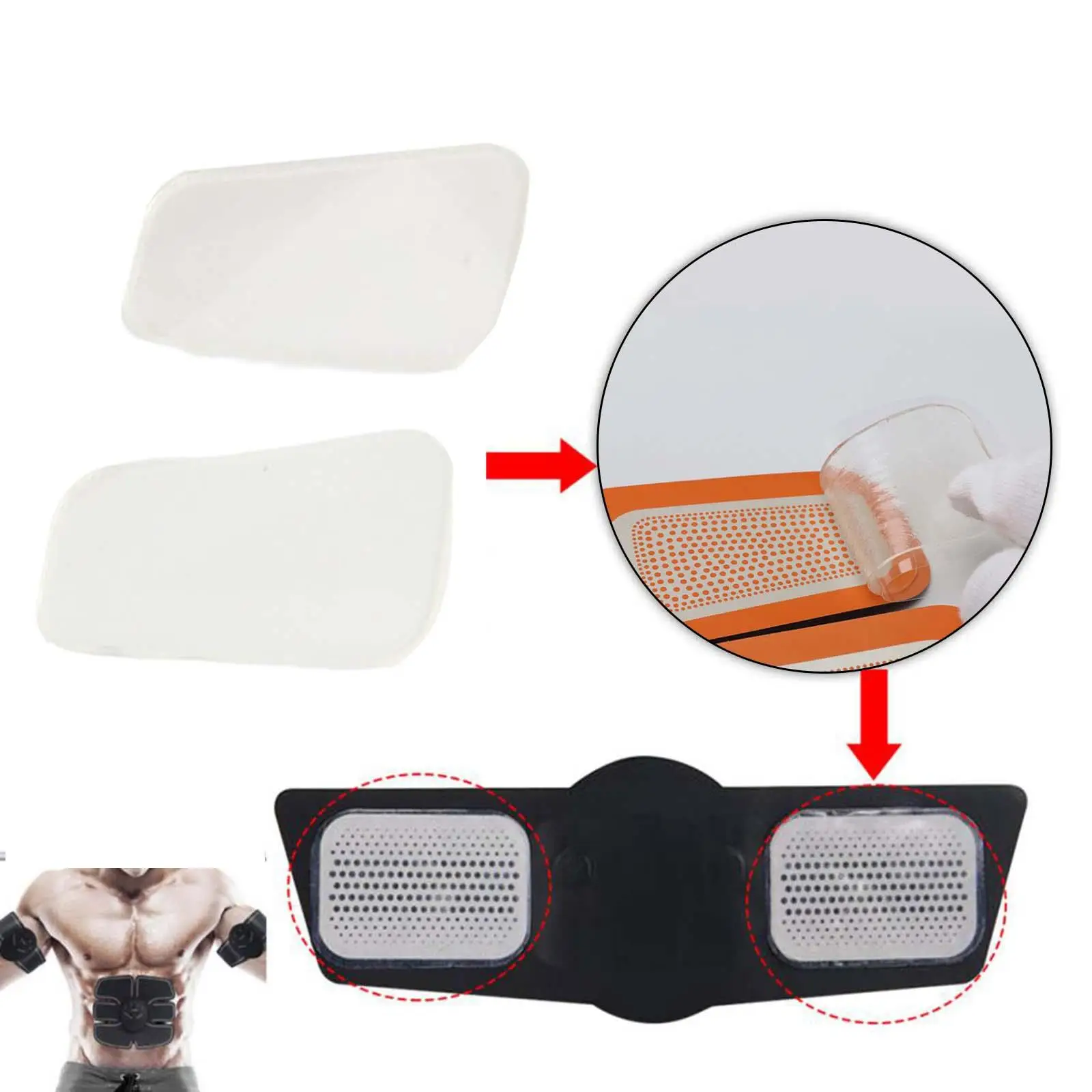 2x Gel Sheet for Abdominal Trainer Stimulator Training Accessory