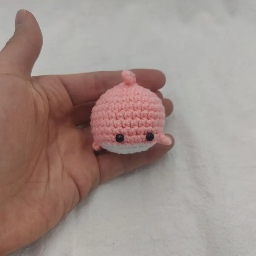 Wool Making Little Whale Keychain Bag Pendant Cartoon Crocheted Keychain Weaved Handmade Knitting Keyrings Backpack Ornaments