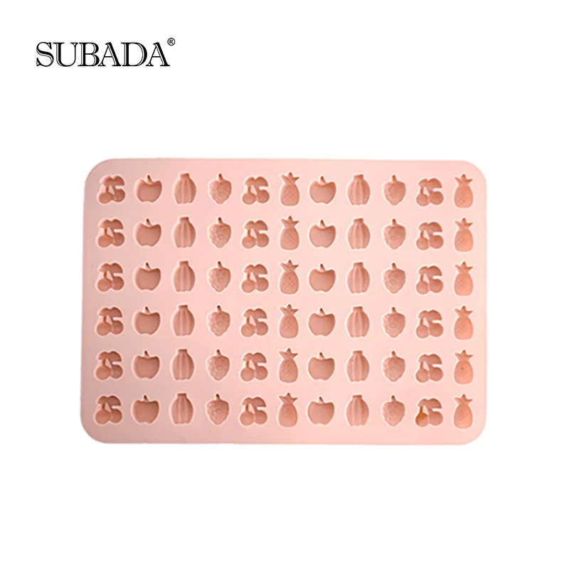 SUBADA  6 Pieces Fudge Ice Cube Ice Cream Silicone Molds Chocolate Molds Strawberry Bear Fruit For Christmas Potluck Candy Make