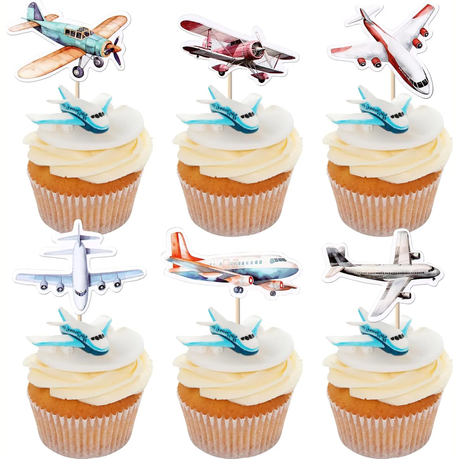 Airplane decal decoration - suitable for baby parties, and cake decoration items for aviation fighter theme birthday parties