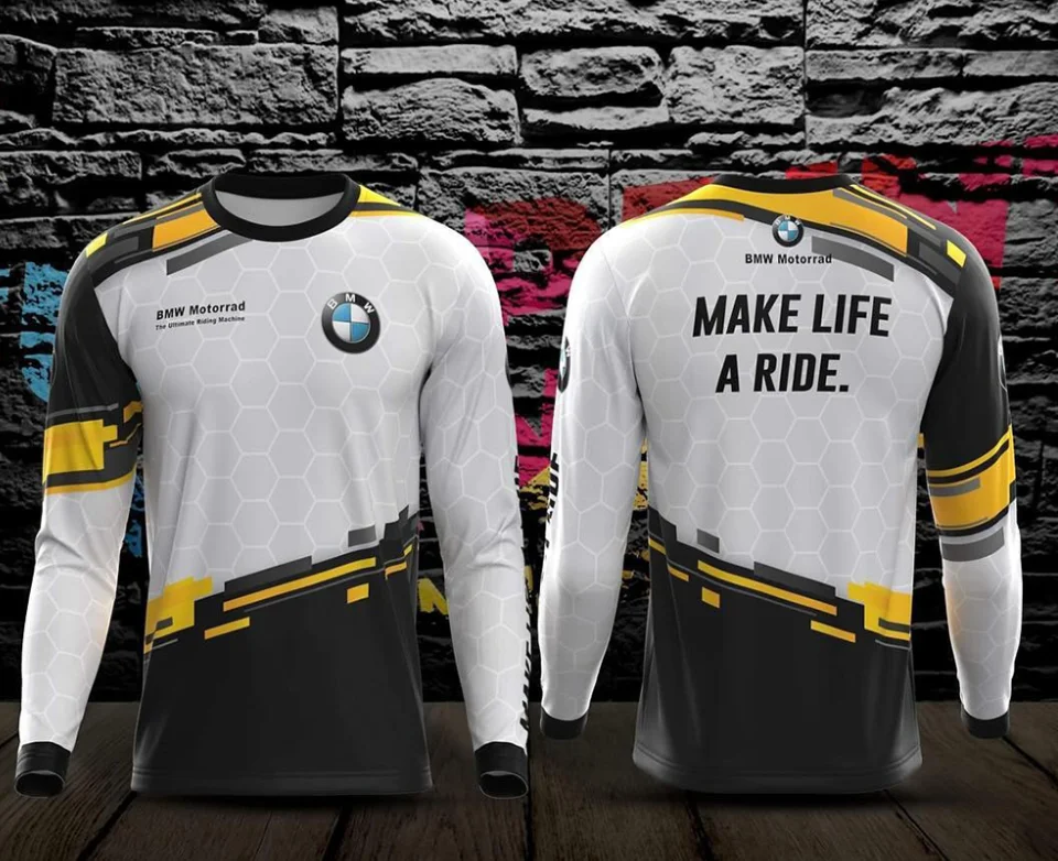 

Лето 2022, мужская быстросохнущая футболка с длинным рукавом для мотоцикла BMW, велосипедный костюм, гоночный костюм с коротким рукавом, повседневная дышащая мода