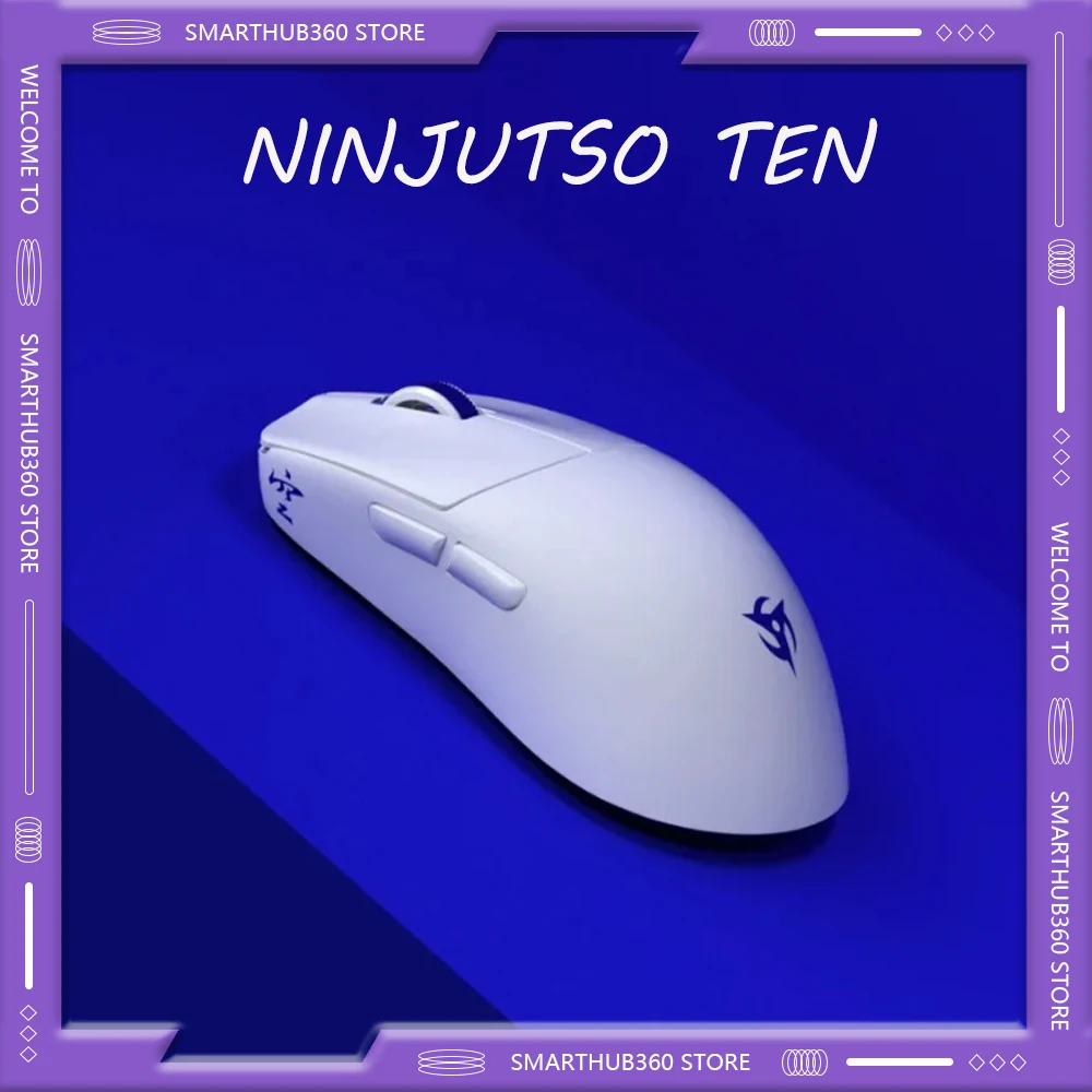 

Беспроводная мышь NINJUTSO TEN, три режима и эргономика Paw3395, 8 тыс. возврат, легкая и пользовательская киберспортивная мышь и подарки для ПК, геймеров