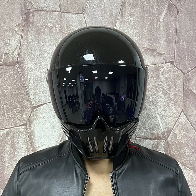 Riding Motocross Vintage Full Face Helmets Capacete Moto For Adults Full Face Motorycle Helmet Moto Retro Helmet Men Motorbike