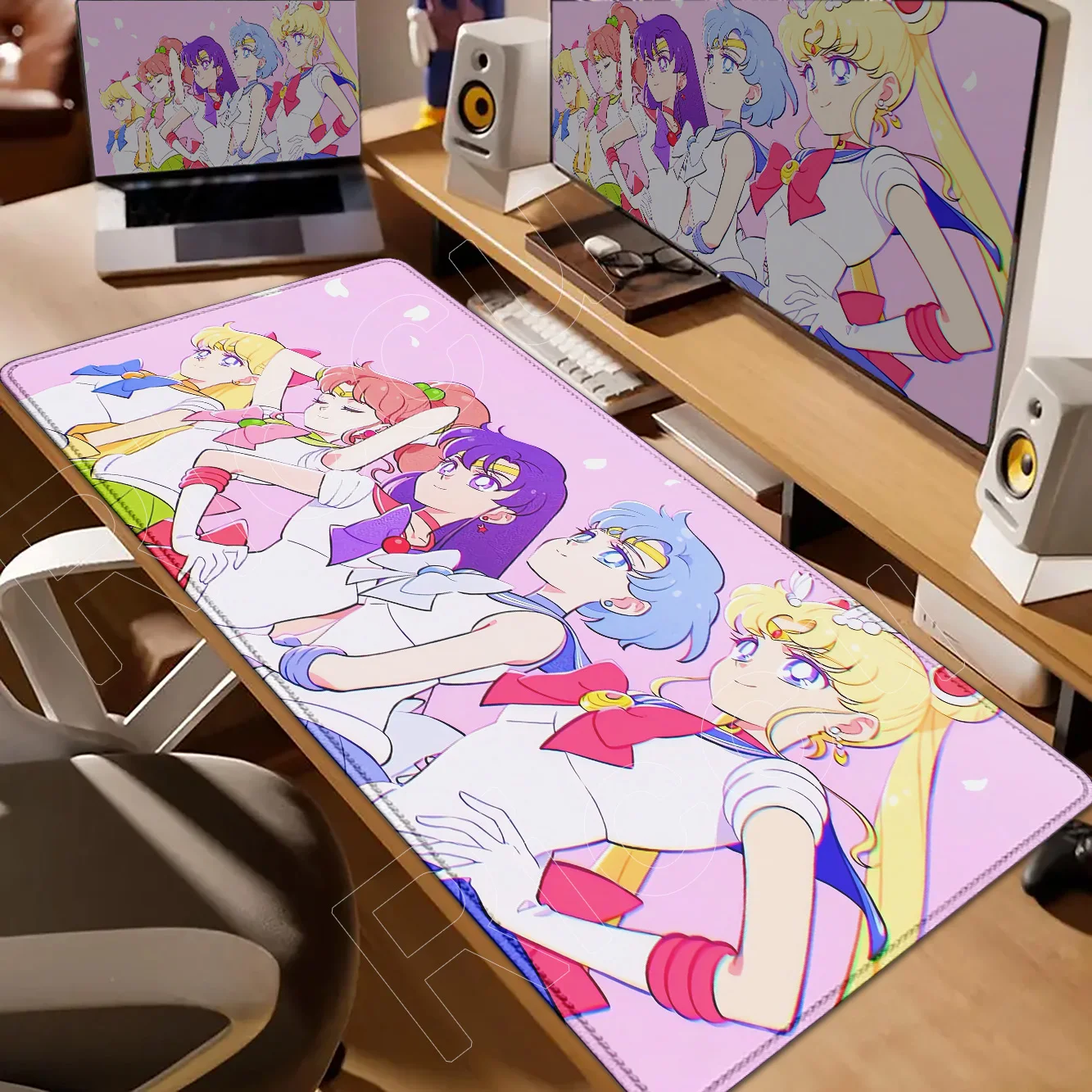 Laptop Cushion Girls Bedroom XXL Office Computer Lockedge Desk Mat S-Sailor M-Moon Mouse Pad Table Keyboard Big Pink Black Pad