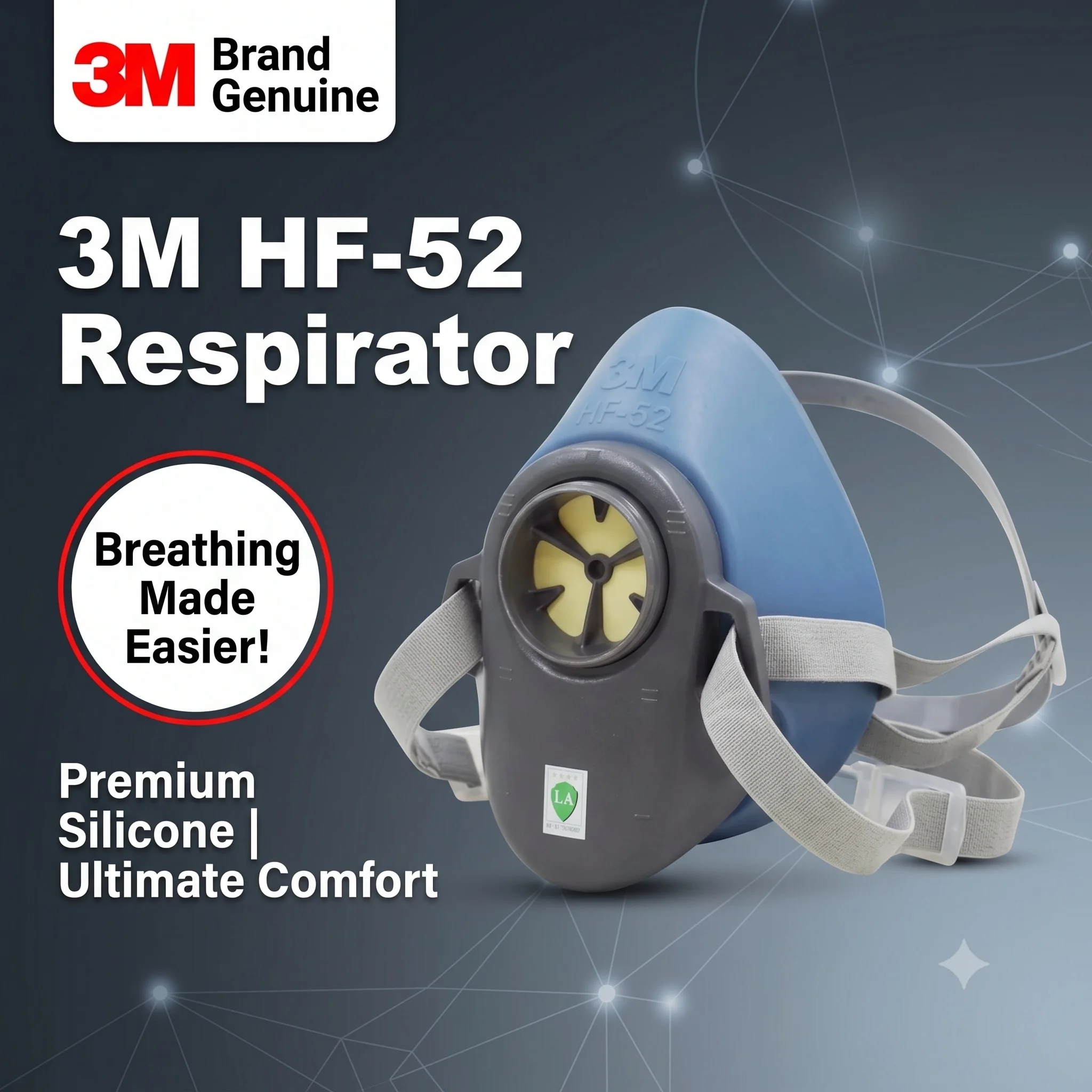3M HF-52 Original Silicone Gas Mask Half Facepiece Respirator for Dust Welding Spraying Chemical Safety Work Protection