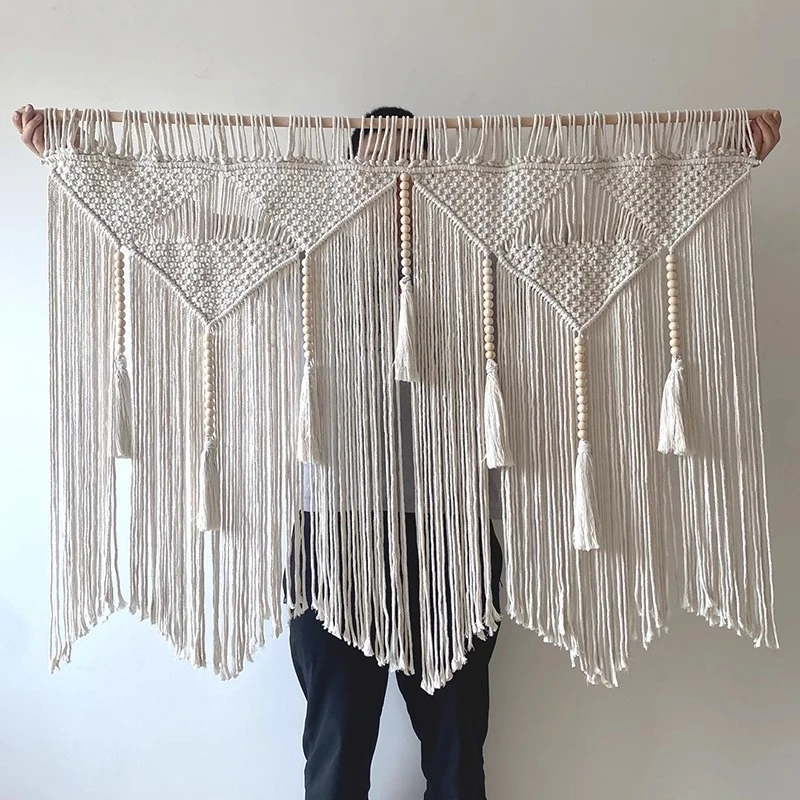 Nordic Handwoven Wall Hanging, Linen Fringe Tapestry Decor, Bohemian Multi-Size Macrame, Artistic Backdrop Textile Art