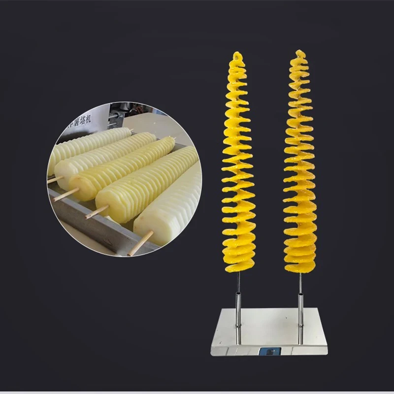 Stainless steel hand-cranked potato tower machine cutting potatoes and radishes creative snack equipment special offer