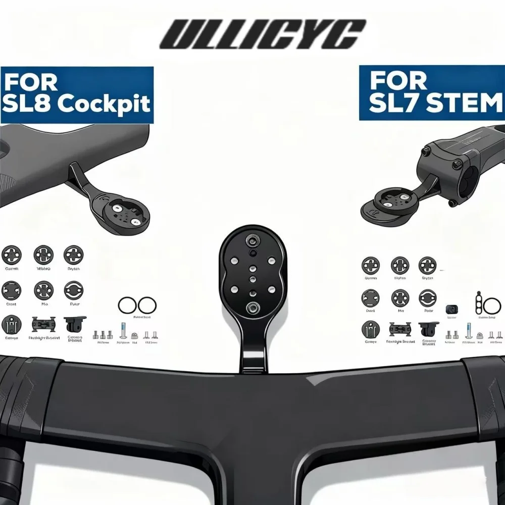 

Bike Accessories SL8 SL7 Mount, 22g Lightweight Aluminum Alloy Universal Holder Compatible with Garmin Wahoo Bryton