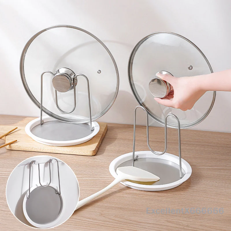 Multifunctional Foldable Pot Lid And Spoon Rest Holder Portable Kitchen Stove Organizer with Utensils Storage Rack