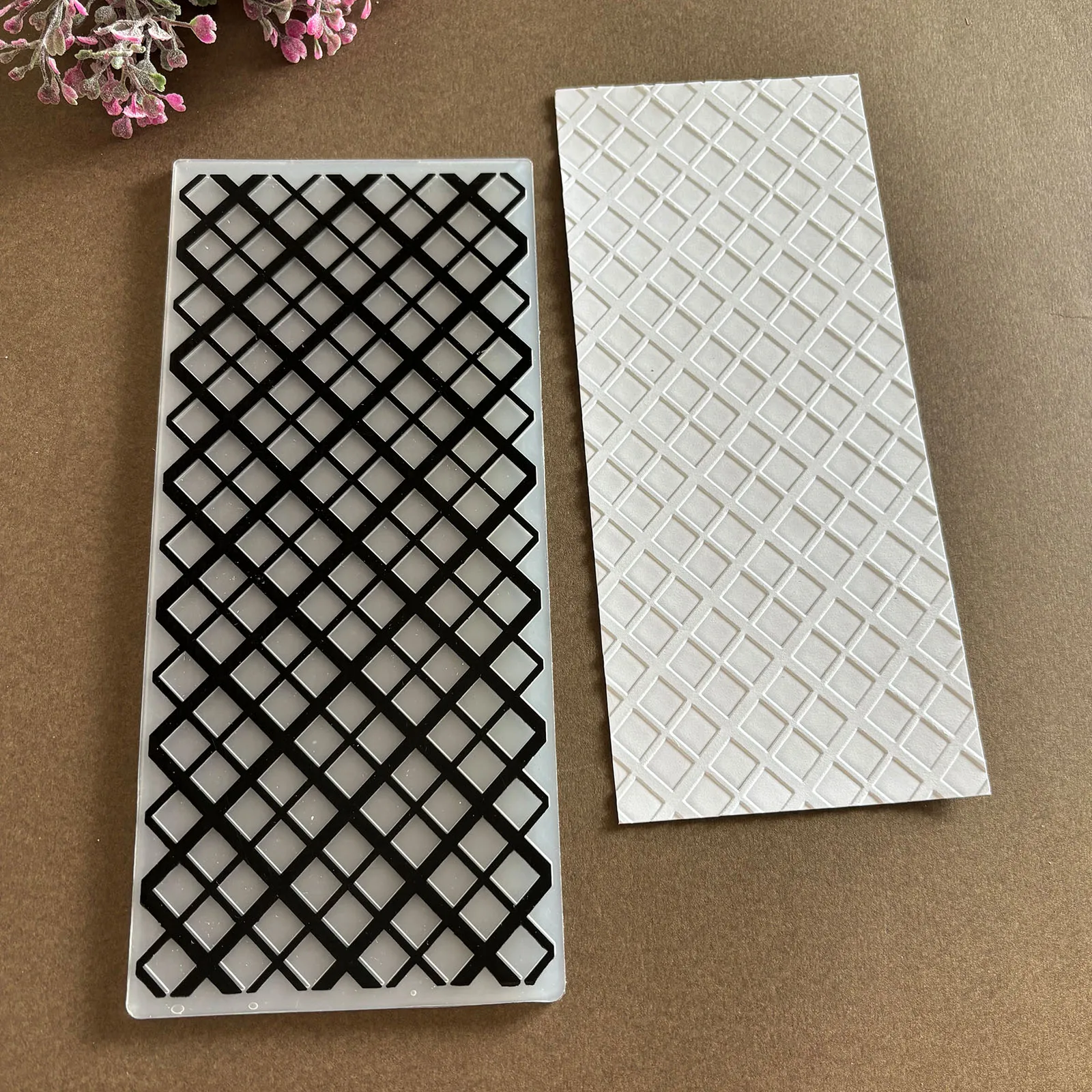 A set of modern diamond structure design, 2D embossed folder, plastic texture folder mold, suitable for scrapbook, card making,