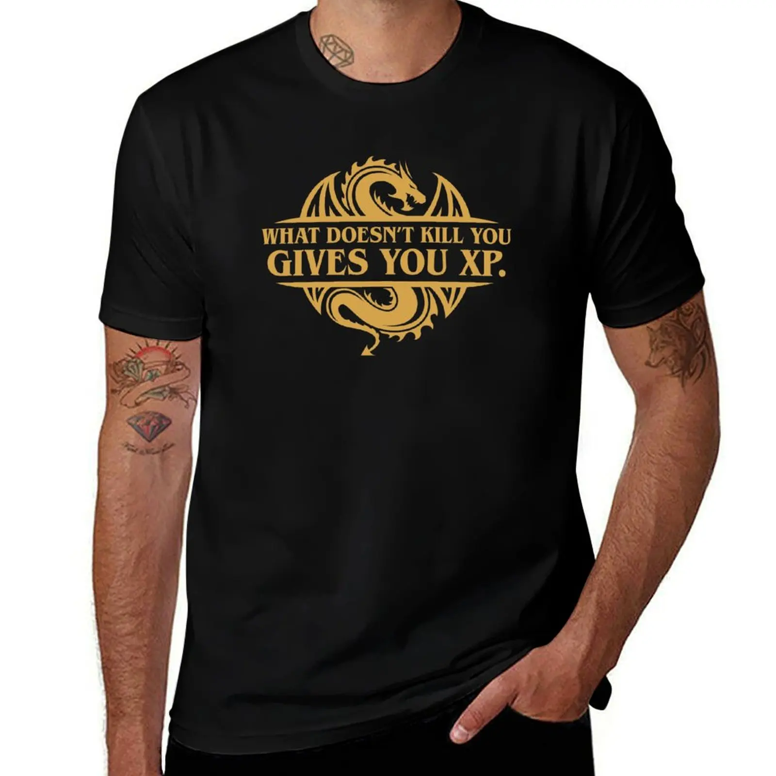 

What Doesn't Kill You Gives You XP Tabletop RPG Addict T-Shirt graphic t shirts graphics baggy shirts men workout shirt
