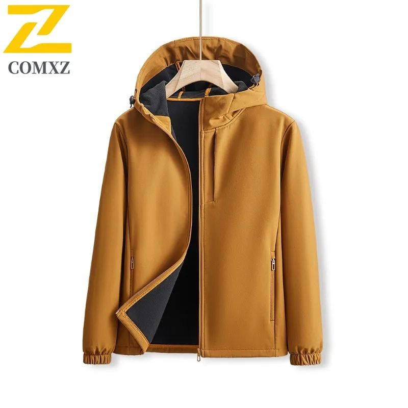 

Men's Fleece Jacket Outdoor Trekking Softshell Windproof Waterproof Lightweight Coat Camping Travel Work Winter Warm Jackets
