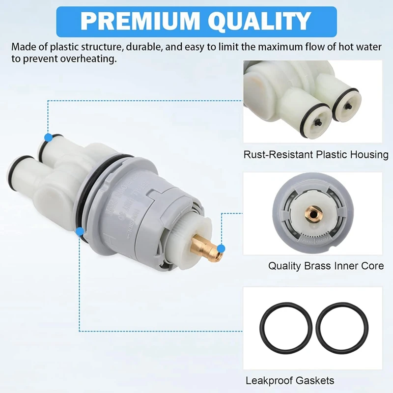 2 PCS RP46074 Shower Cartridges Replacement for 13/14 Series Single Handle Valve Cartridge Replacement Parts Repair Kit