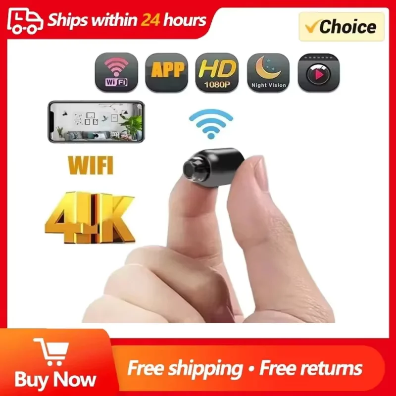 Câmera Mini HD 1080P 2026, Monitor de Bebê Sem Fio WiFi, Câmera de Segurança Interna, Vigilância, Visão Noturna, Câmera IP, Gravador