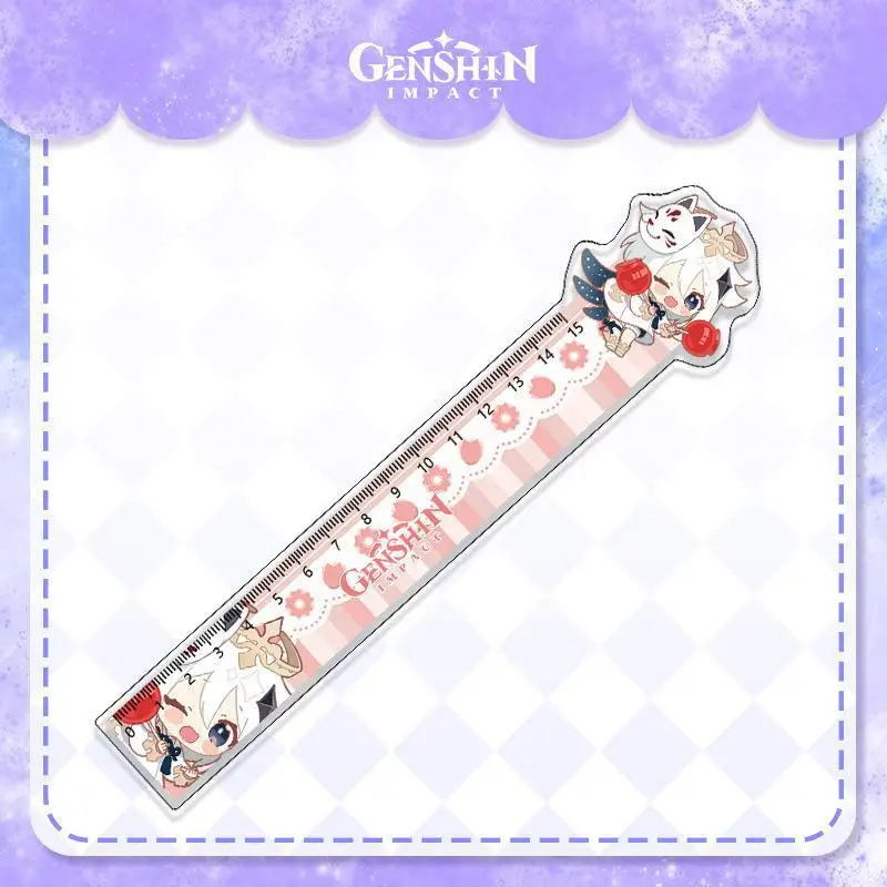 شخصية لعبة شعبية للغاية محيطية متعددة الوظائف أكريليك 15 سم مسطرة مكتب ومستلزمات الدراسة مع نسيج واضح