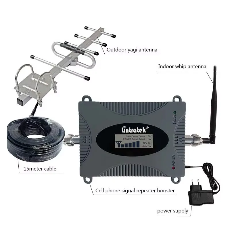 1800MHz 65dBi 고이득 DCS 3G 4G 확장기 네트워크 차량용 셀룰러 신호 증폭기 휴대폰용 신호 부스터