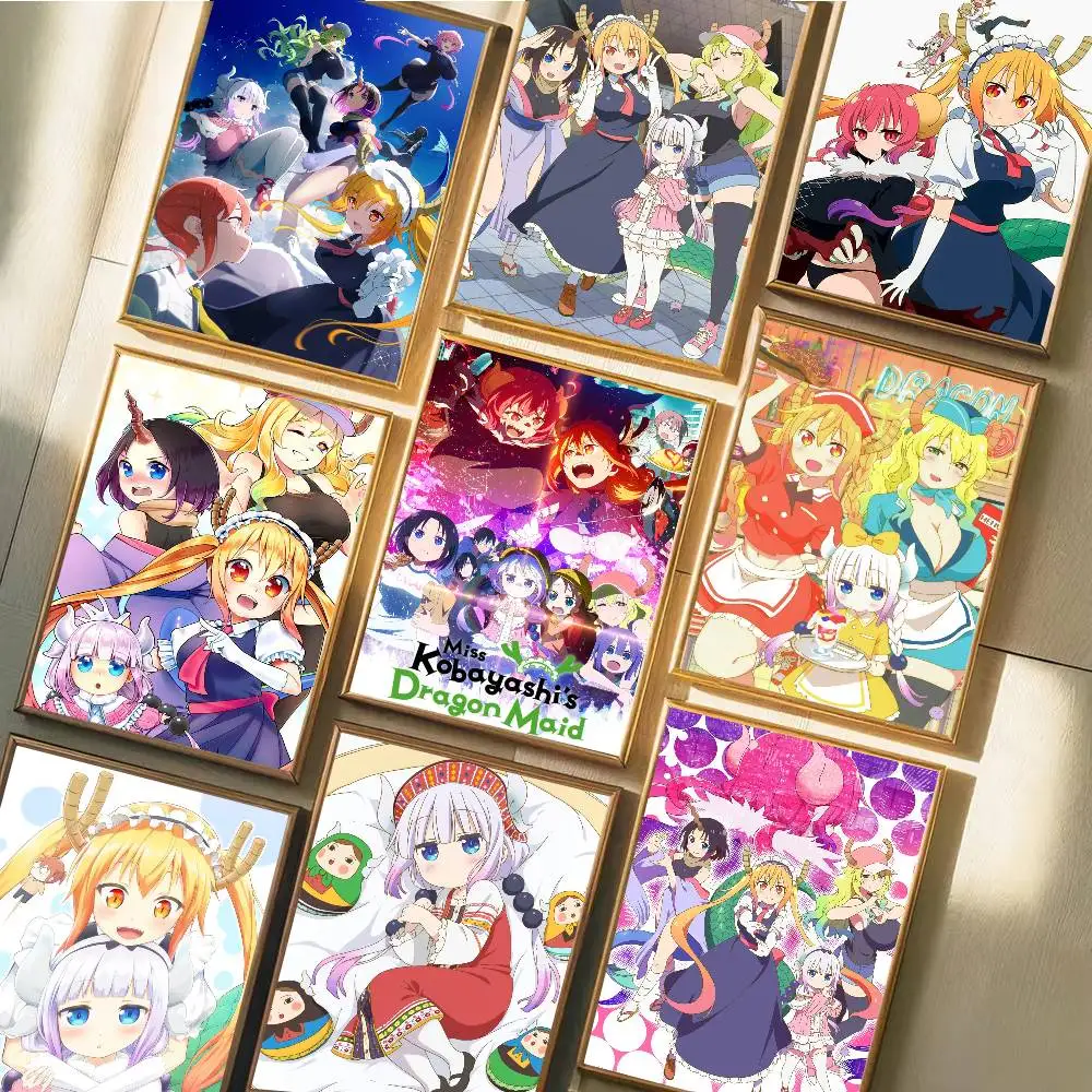 Miss Kobayashi's Dragon Maid Anime Poster Art With Prints Home Bedroom Living Room Decoration Gift