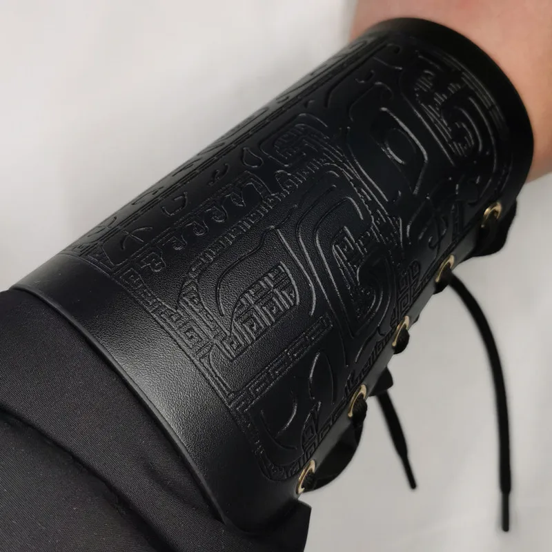 Chinese Hanfu Ancient Wrist Guard Set - Archery Martial Arts Arm Cuffs Cosplay Costume Accessories Traditional Armor Wristband
