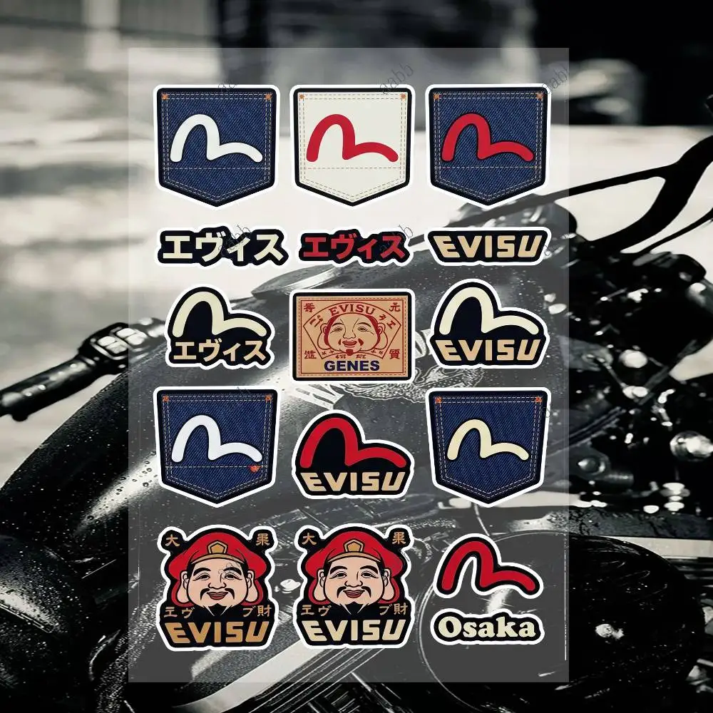 E-EVISU Custom Motorcycle Sticker Kit Reflective Decal Set For Helmet Tank Fairing Body Graphics