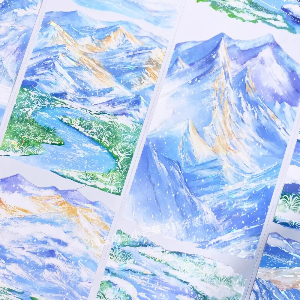 Sunshine Golden Mountain Li Fugui Snow Mountain Winter Ancient Style PET Washi Tape Stickers PET DIY Scrapbooking Journal