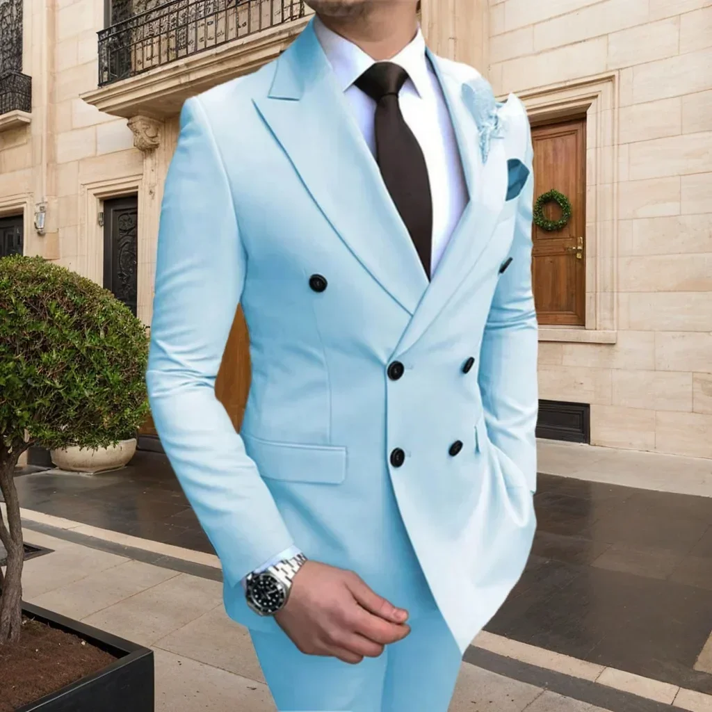 

Men's Slim Fit Formal Tuxedo Suit Peak Lapel 2-Piece Set for Business Evening Parties Prom Weddings Dances - Jacket Pants