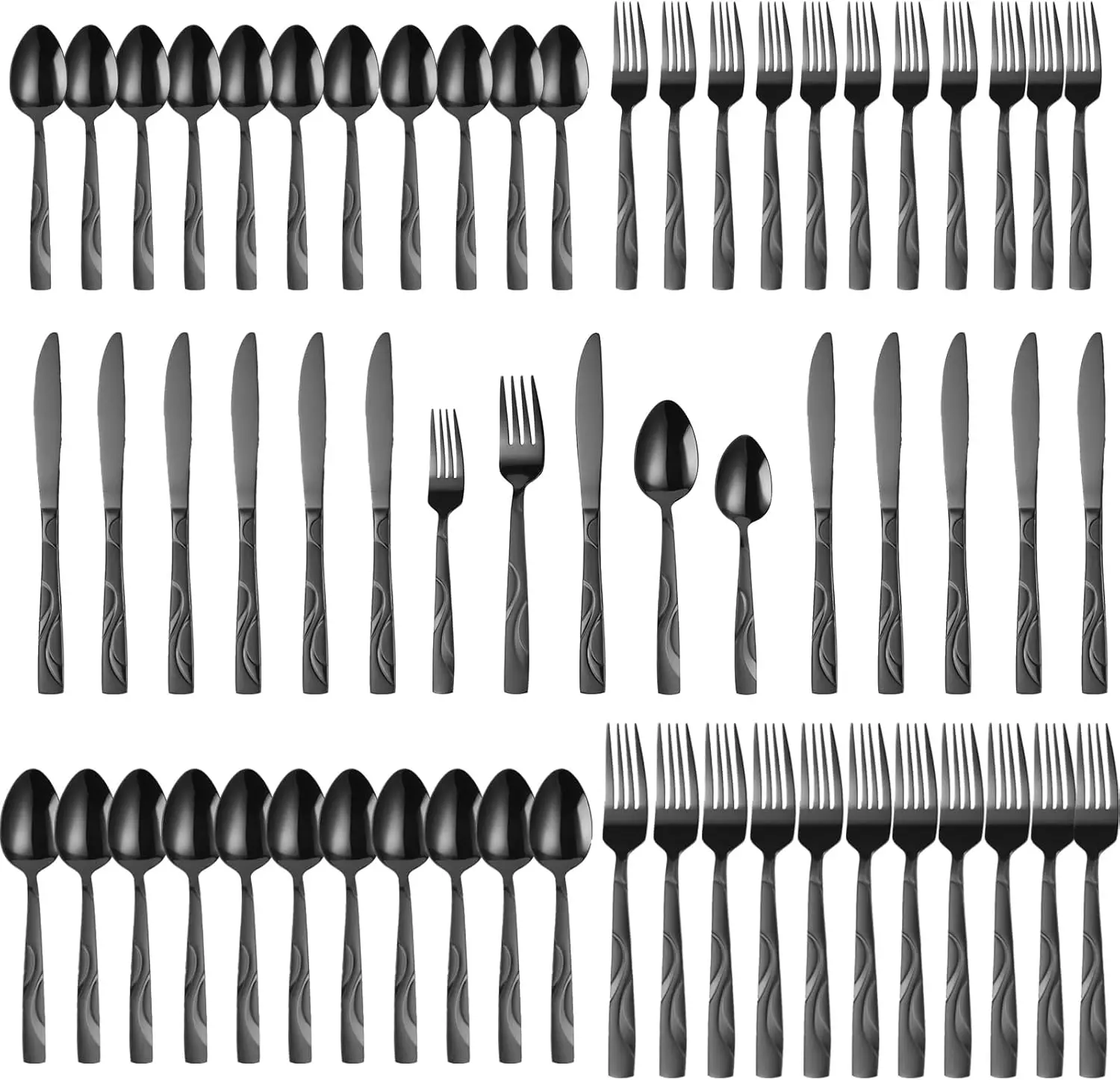 

60-Piece Stainless Steel Flatware Set for 12, Heavy Duty Dishwasher Safe Utensils with Fork Spoon Knife