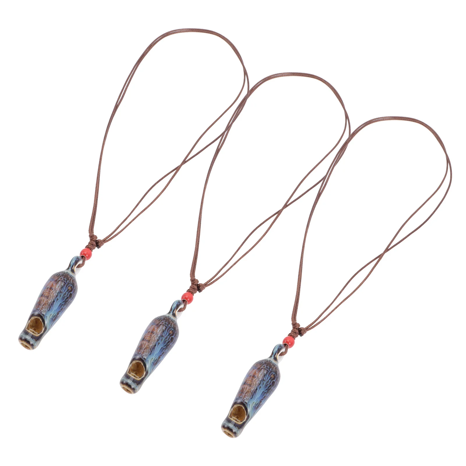 3 قطع من السيراميك للأطفال بتصميم الجزرة، صانع صوت ممتع لتطوير الإبداع الموسيقي وتزيين القلادة