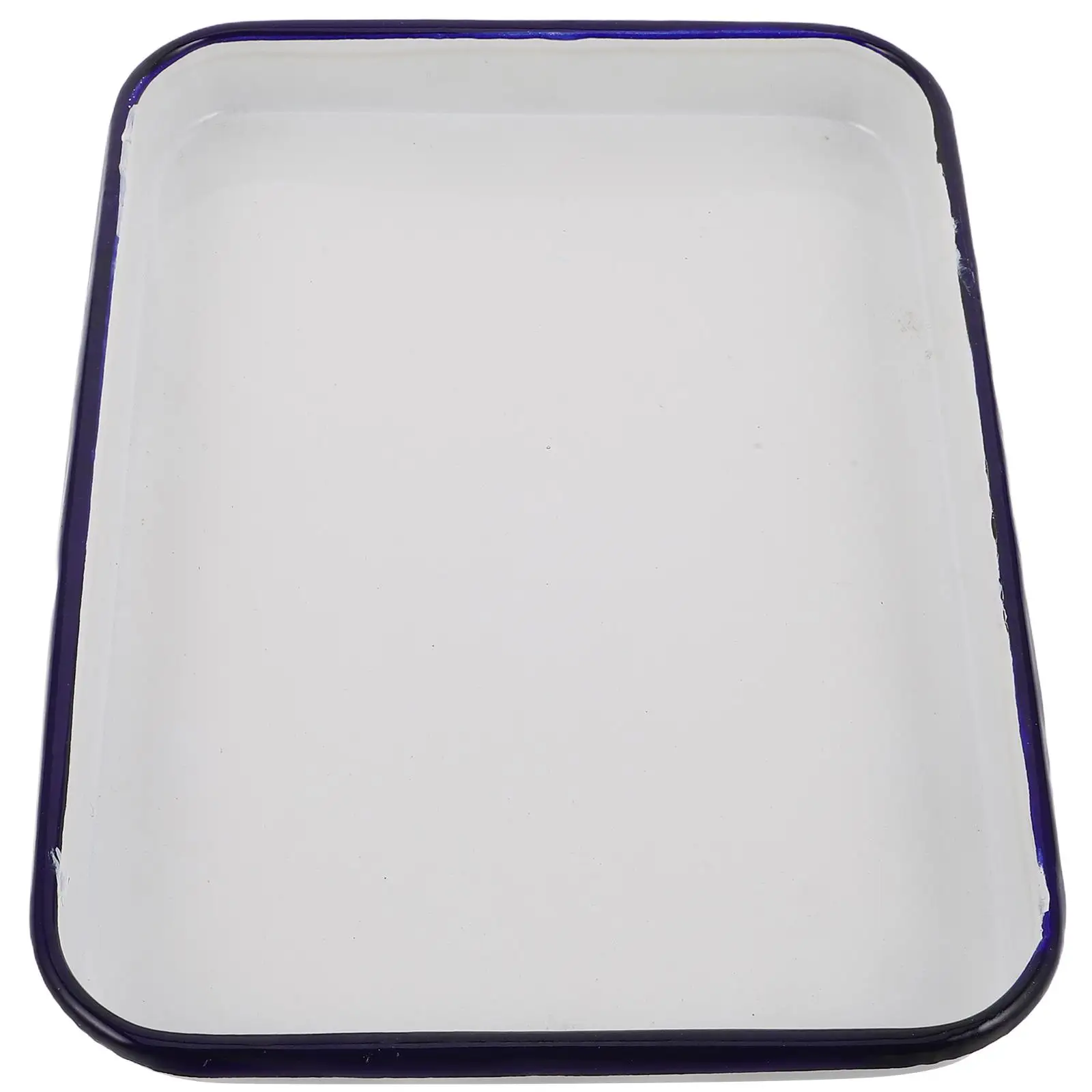 

Enamel Baking Pan Enamelware Plates Dish Rectangular Cake Serving Tray Nostalgia