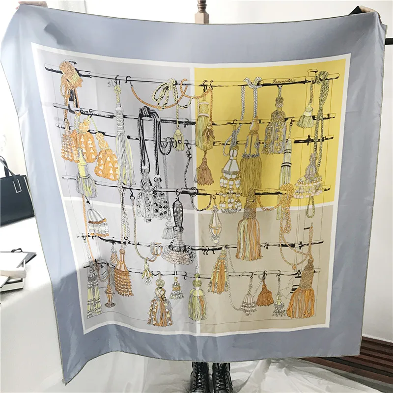 

Luxury Brand Large Mulberry Silk Scarf Women Hand-rolled Edges Shawls 100% Silk Scarfs for Bag Women Brand Designer Scarves