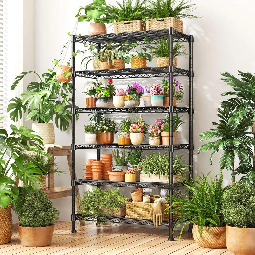 

6-Tier Storage Shelves Metal Shelving for Storage Load 1000 LBS,Wire Shelves Heavy Duty Shelving Unit Adjustable, Customized