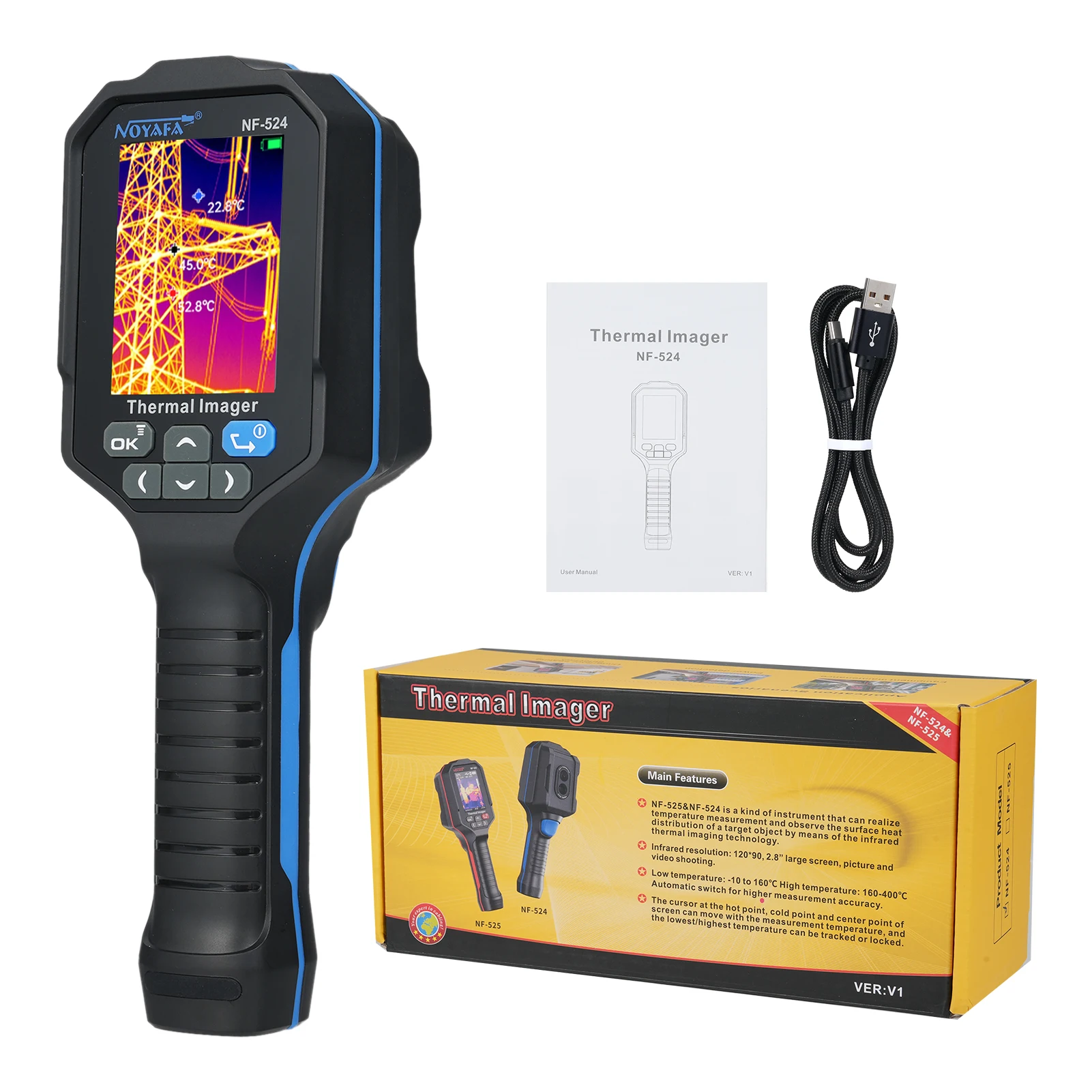 NF-524 Infrared Thermal Imager 120*90 Handheld Testing Imaging Camera PCB Circuit Temperature Meter Inspect Tool