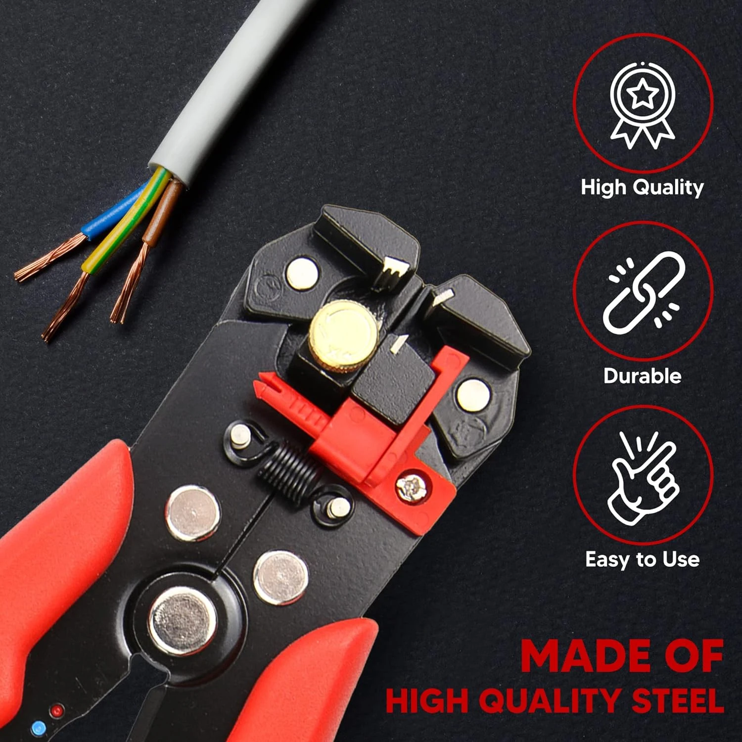 Ferramenta de descascamento de fio autoajustável eficiente e versátil de 8 polegadas XT-1-002 para experiência de processamento de fio perfeita