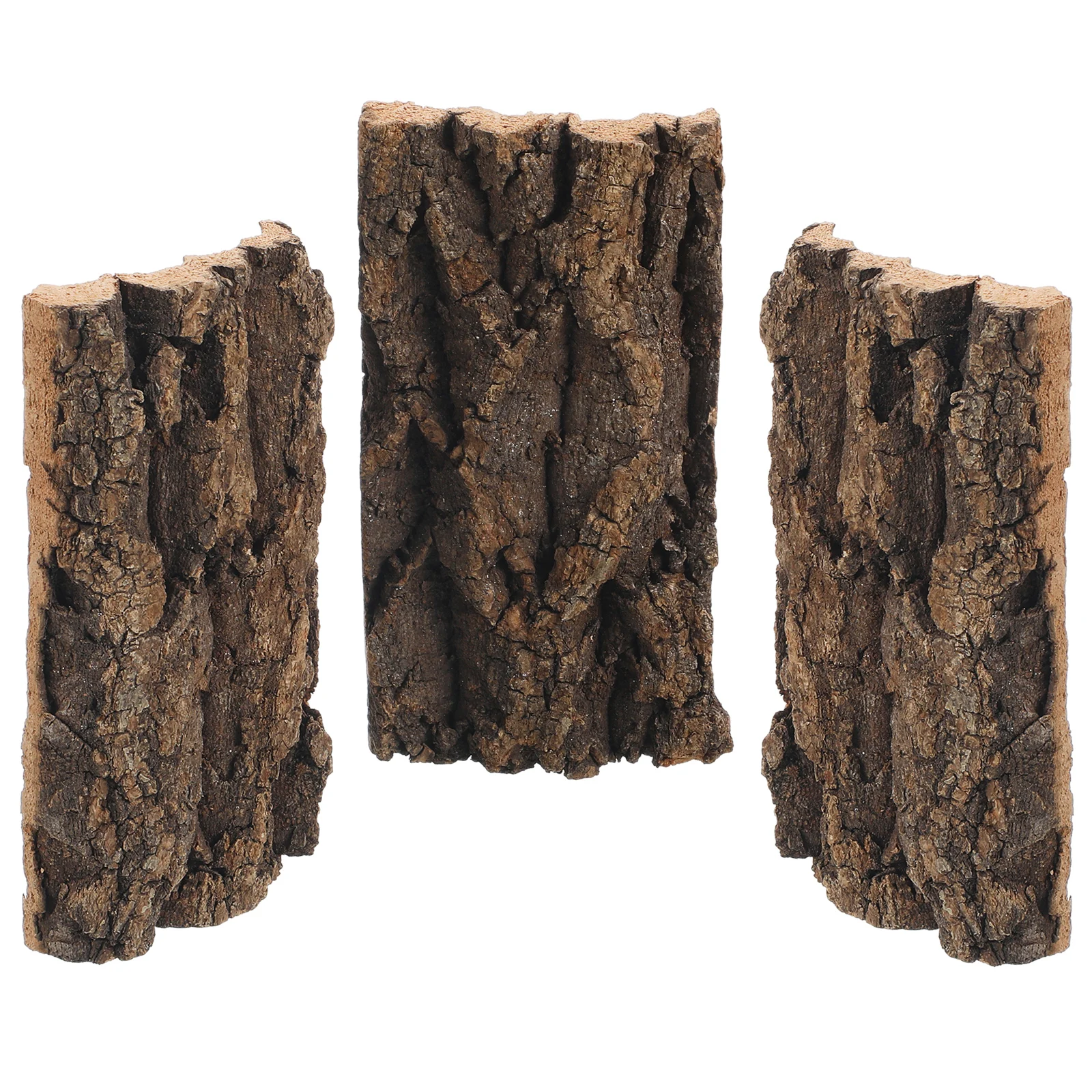 

3 Pcs Bark Decoration Natural Aquarium Decor Fish Tank Background Reptile Tank Decor Desktop Aquarium Cork Log Crafts