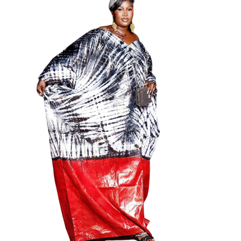 Vestido Tipo Túnica con Estampado Africano Radiant Charm para Todas las Temporadas | Vestido Personalizado de Talla Grande para la Ceremonia de Bautizo del Bebé y Reuniones Familiares