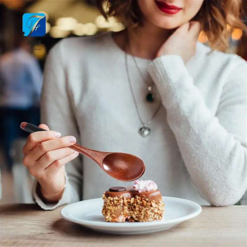 

A55F-Wooden Flatware Set, Wooden Portable Set Chopsticks Spoon Fork Tableware Dinnerware With Black Twining Thread