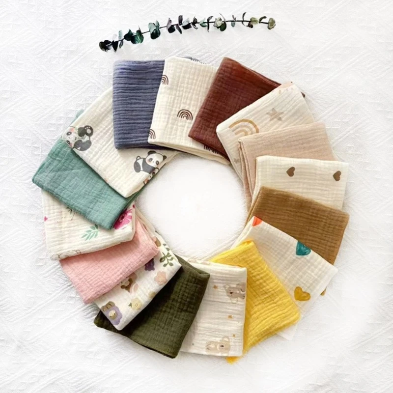 3/5 قطعة مناشف الأطفال الشاش القطنية الناعمة الشاش الوليد تغذية المرايل للجنسين الطفل ساحة الوجه المناشف منشفة مناديل #3