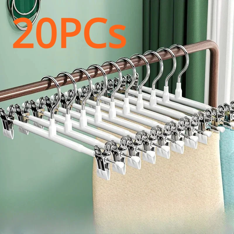 20pcs/10pcs Stainless Steel Hanger Trousers Clips Dress Hanger Skirts Clip Clothes Hanger Pant Rack Wardrobe Pants Tongs