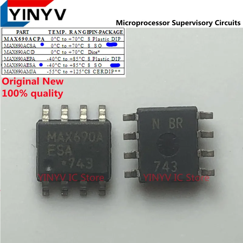 5PCS MAX690AESA+T MAX690AESA MAX690A MAX690ACSA MAX690 Microprocessor Supervisory Circuits Original New 100% quality