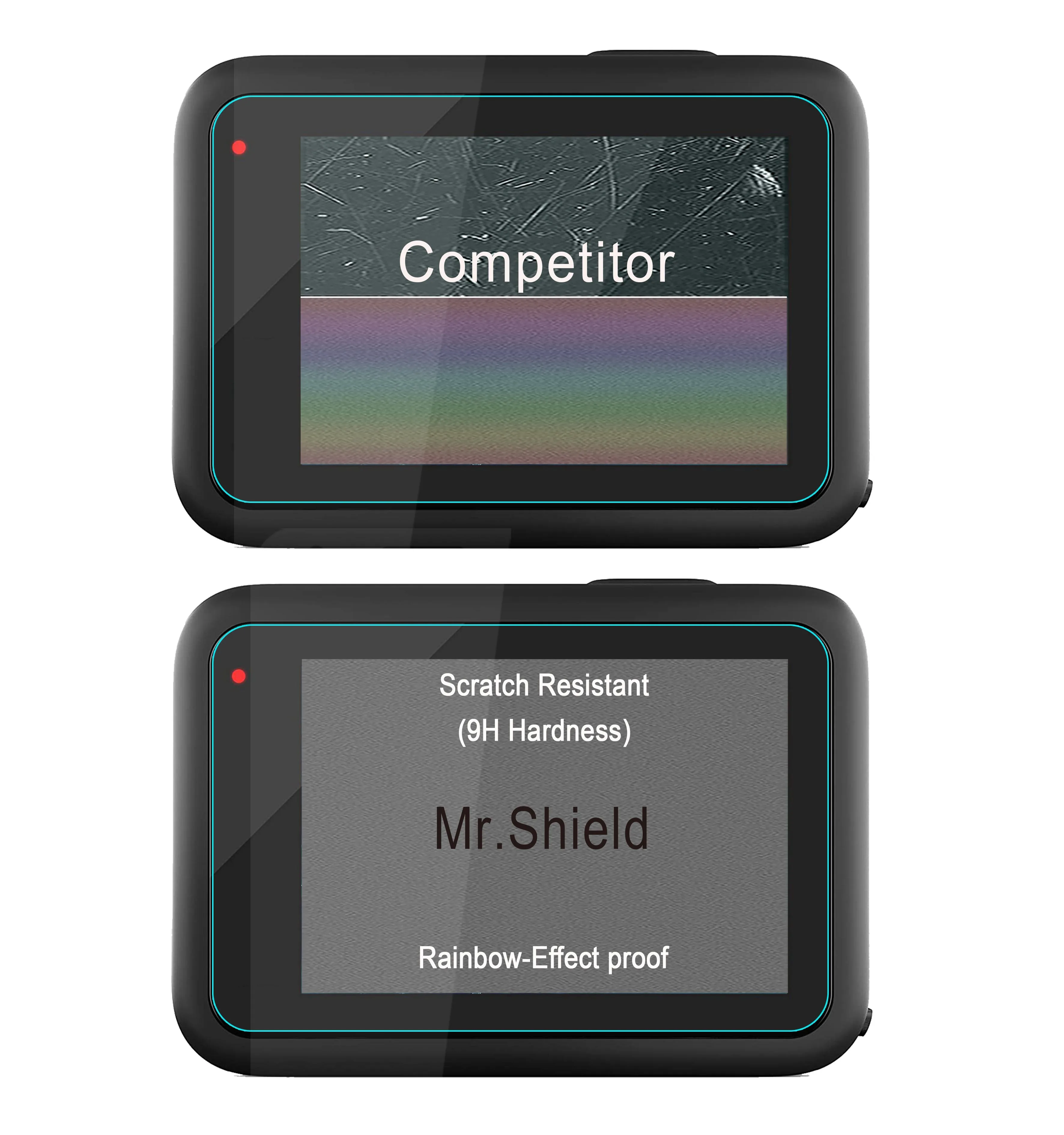 Protetor de Tela Mr.Shield Compatível com GoPro Hero 12, GoPro Hero 11, Hero 10, Hero 9, Lente Traseira e Frente, 3-Pack, 9 pcs