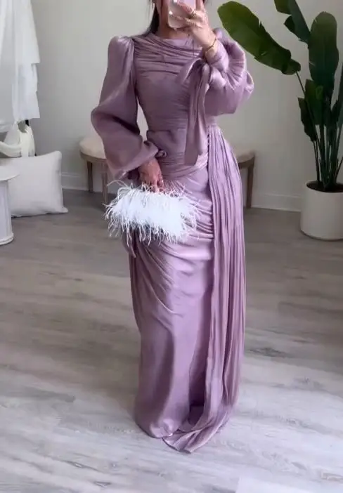 

Luxury Evening Dress 2025 New Women's High Fashion Slim Fold Dress Elegant Ladies' High-End French Dress Slim Fit Pleated Dress