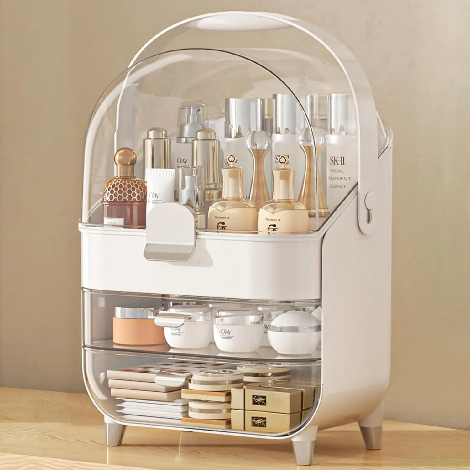 

Makeup Organizer, Skincare Holder Bathroom Counter Organizer, Storage Box Cosmetic Display Cases, Teen Girl Gifts Stuff Make Up