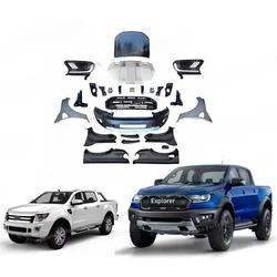 Pickup Upgrade Bodykit For Ranger T6 To T7 Raptor Car Front Bumper Facelift For Ford Ranger T6 To T7 Conversion Body Kit