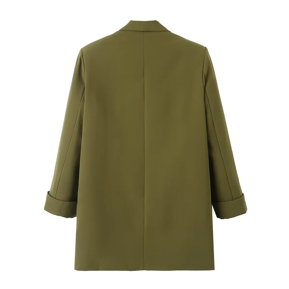 بدلة بلون سادة أساسية متفجرة للنساء ، معطف بزر حقيبة ، ملابس الربيع والصيف ، جديد ، 2024ZAR #6