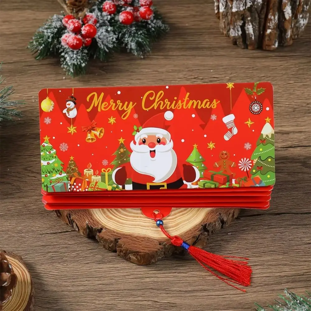 Creative Santa Claus Christmas Cash Gift Envelope Christmas Tree with 10 Slots Folding Banknote Card Christmas Money Holder