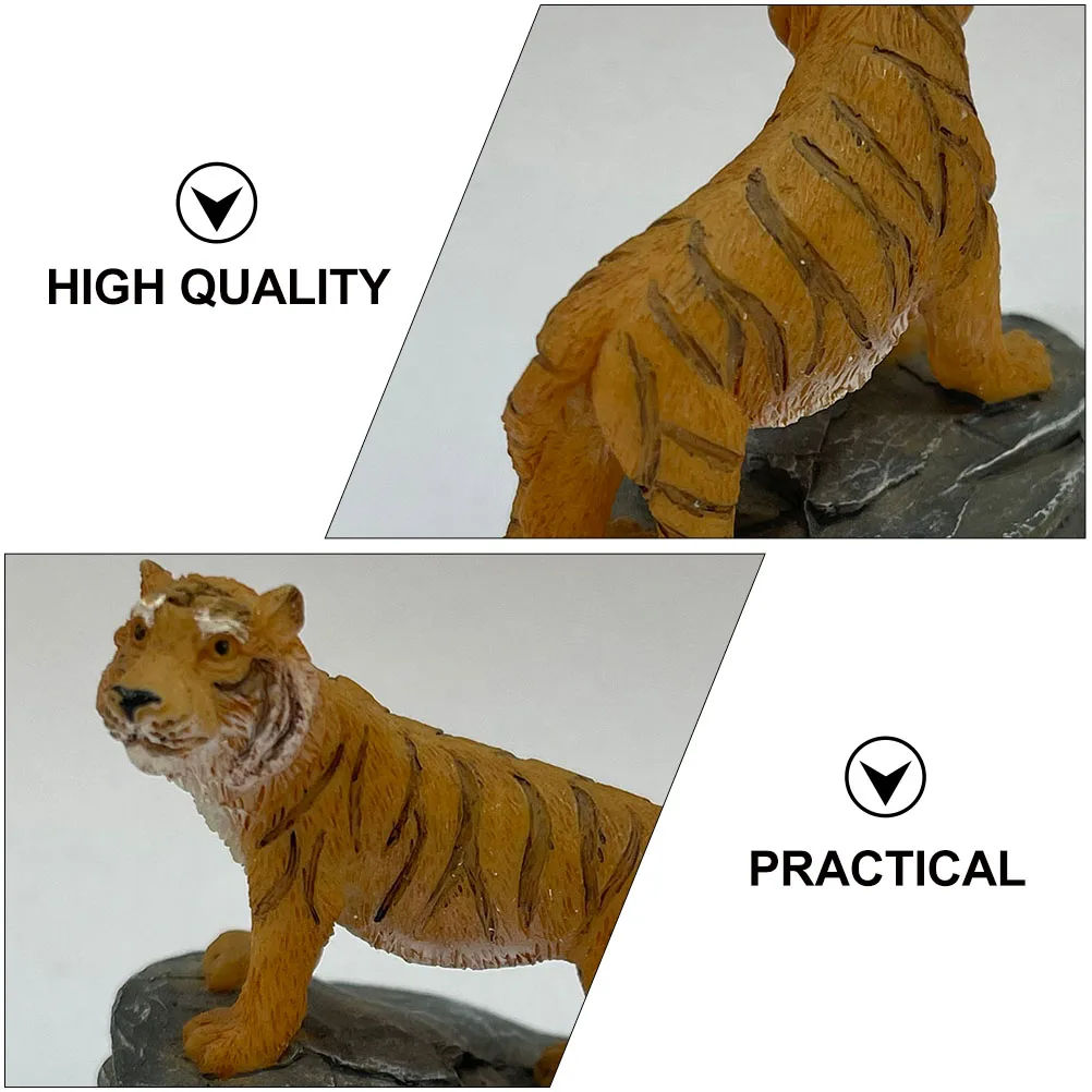 

2Pcs Resin Tiger Shape Decor Mini Landscape Adornment Safe Gentle Practical Fine Workmanship Outdoor Garden Decor